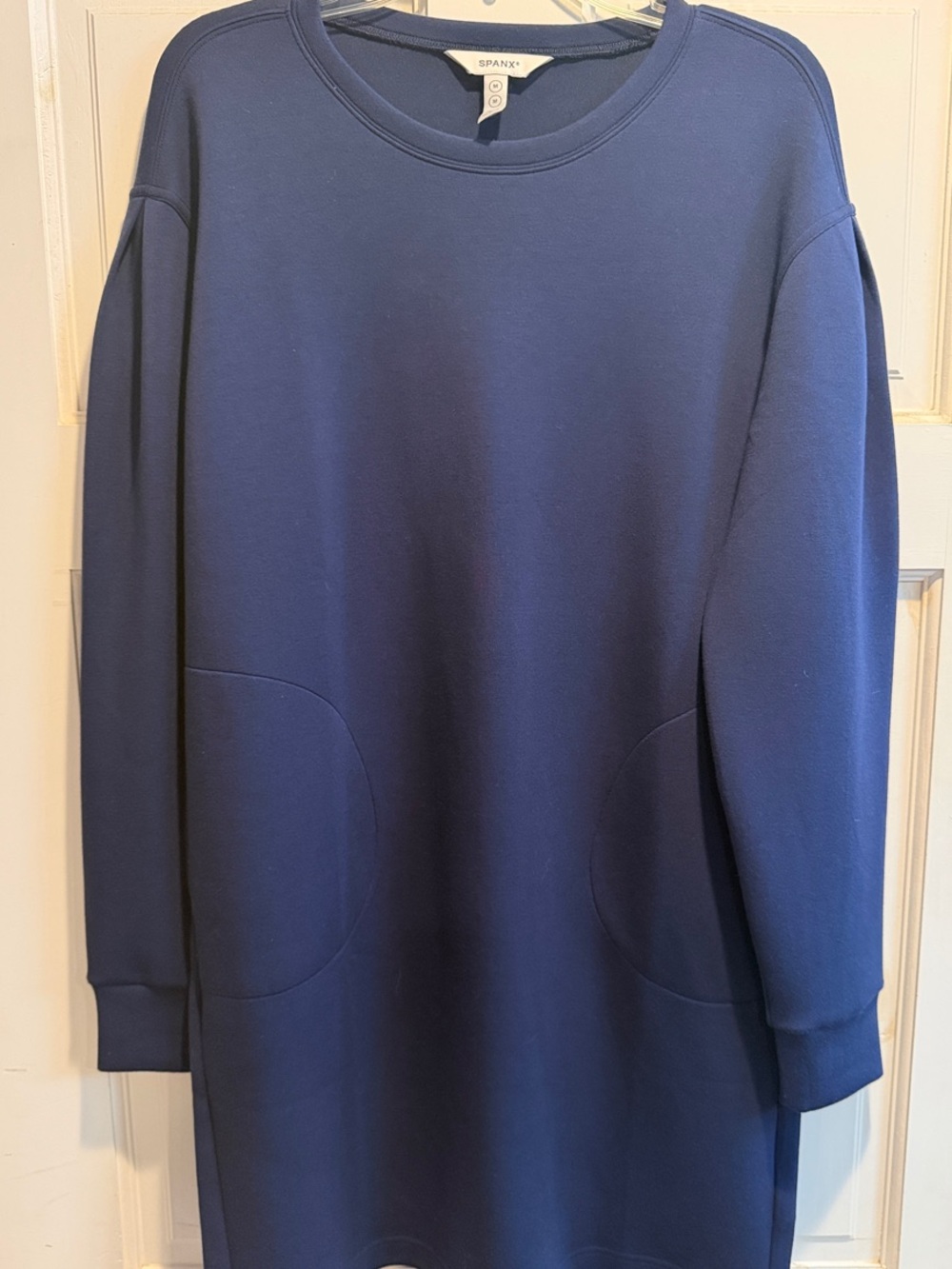 SPANX Women's Navy Long Sleeve Crewneck Dress
